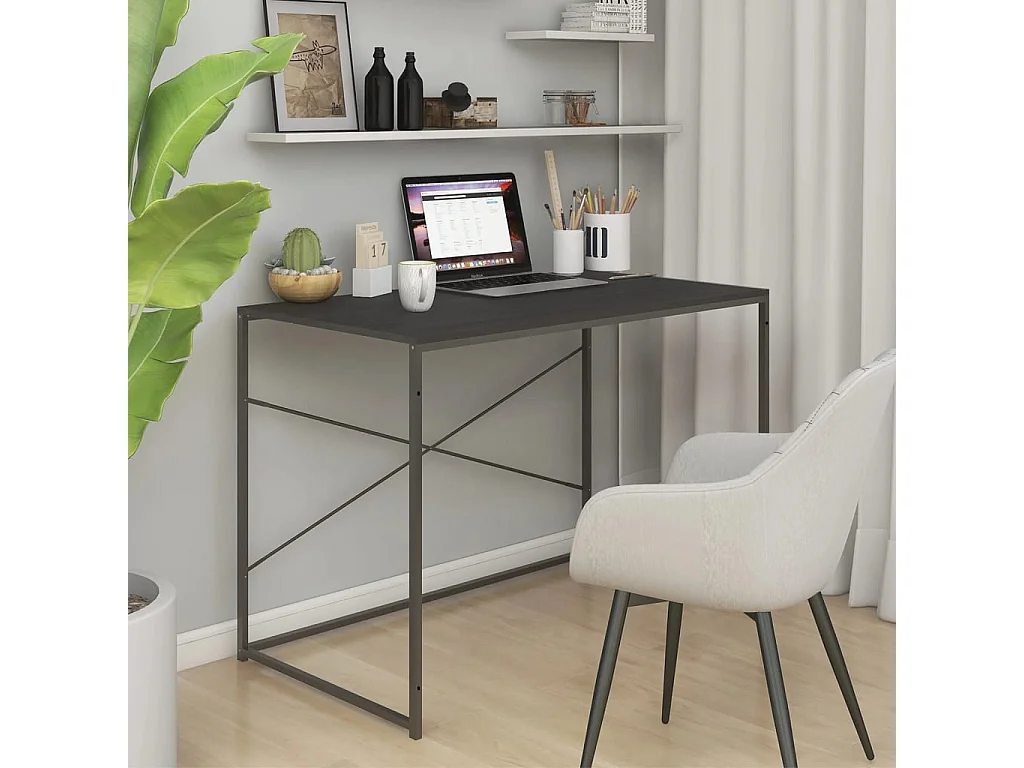 Bureau d'ordinateur Noir 110x60x70 cm Bois d'ingénierie