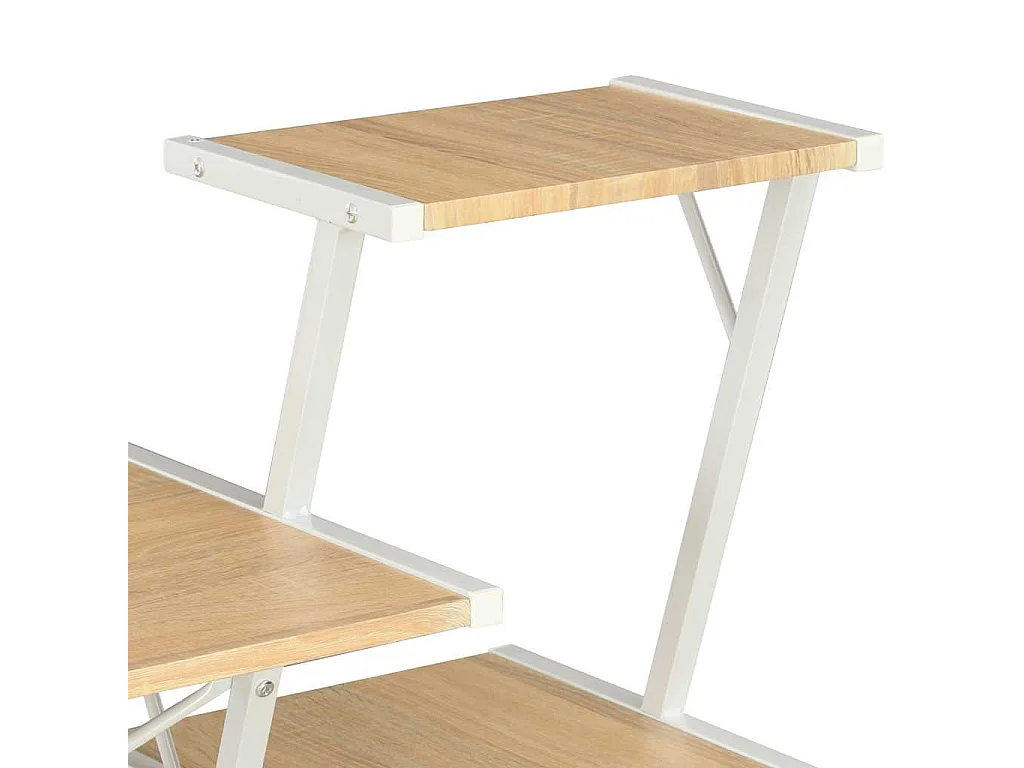 Secretária com prateleira 116x50x93 cm branco e carvalho