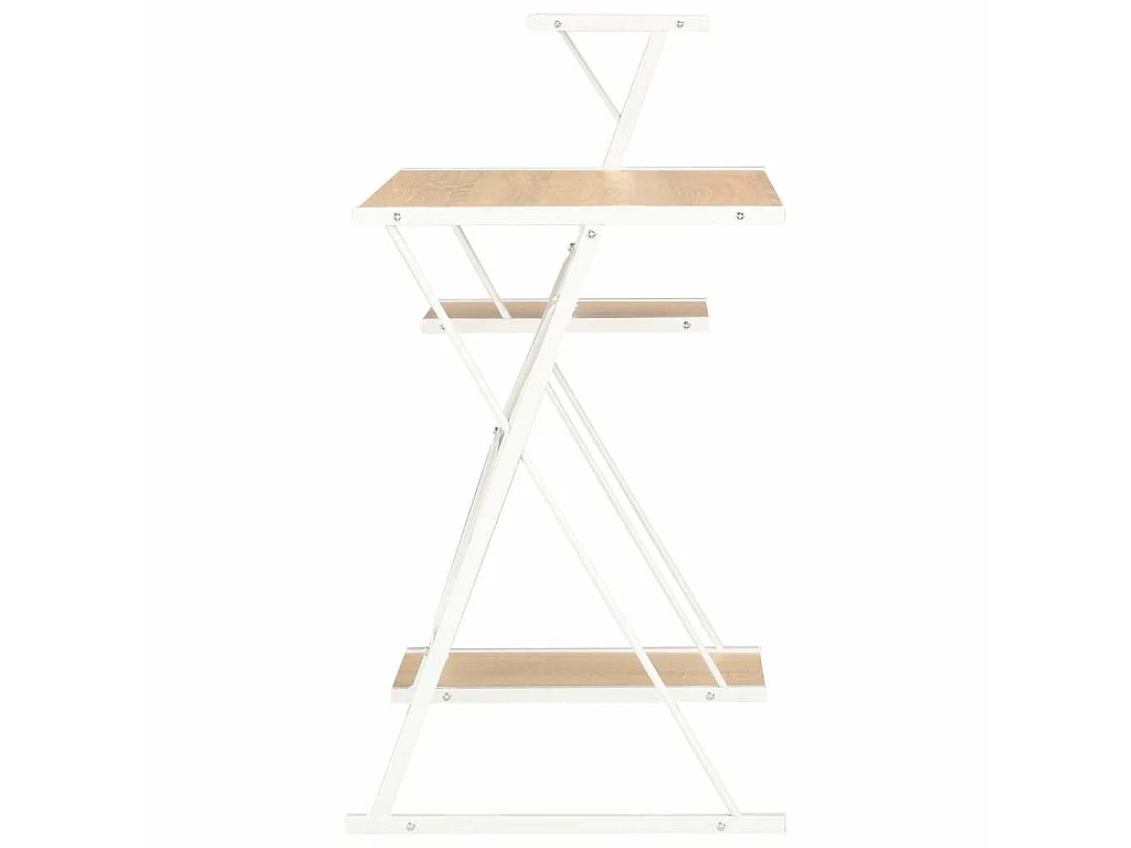 Schreibtisch mit Regal Weiß und Eiche 116×50×93 cm