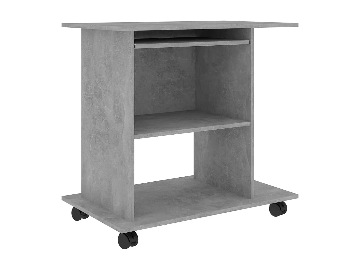 Scrivania Computer Grigio Cemento 80x50x75 cm Legno Multistrato