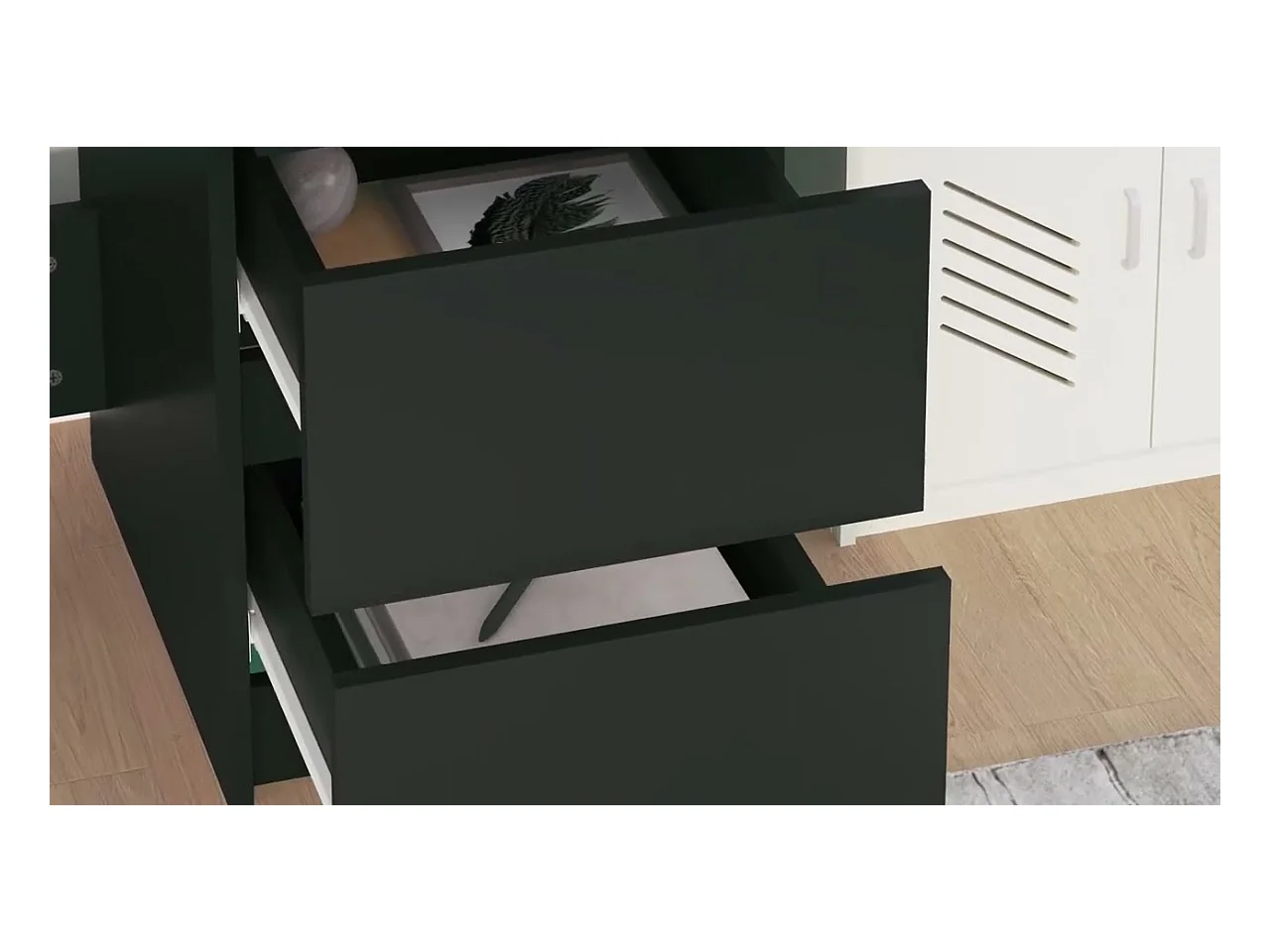 Bureau 90x45x76 cm bewerkt hout zwart