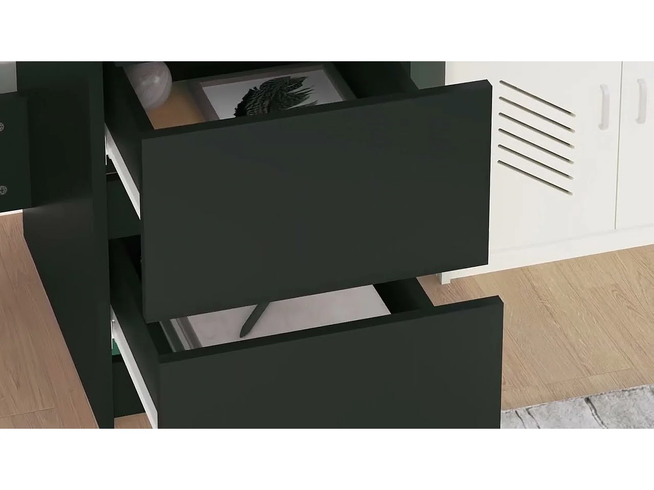 Bureau 90x45x76 cm bewerkt hout zwart