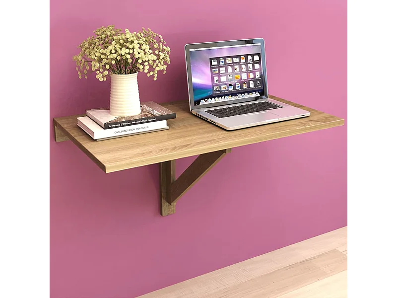 Table murale rabattable en chêne 100x60 cm