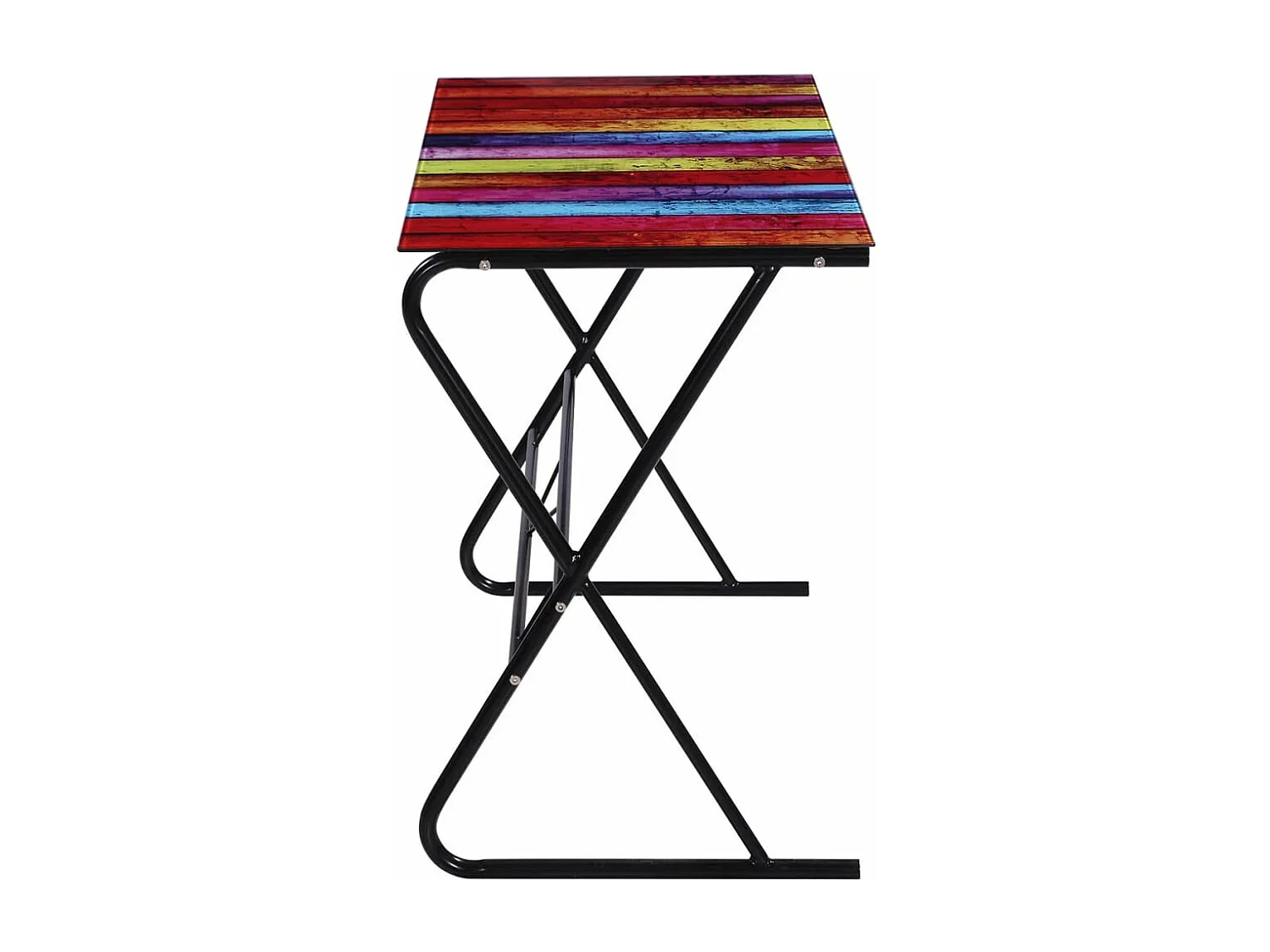 Bureau en verre à motif d'arc-en-ciel