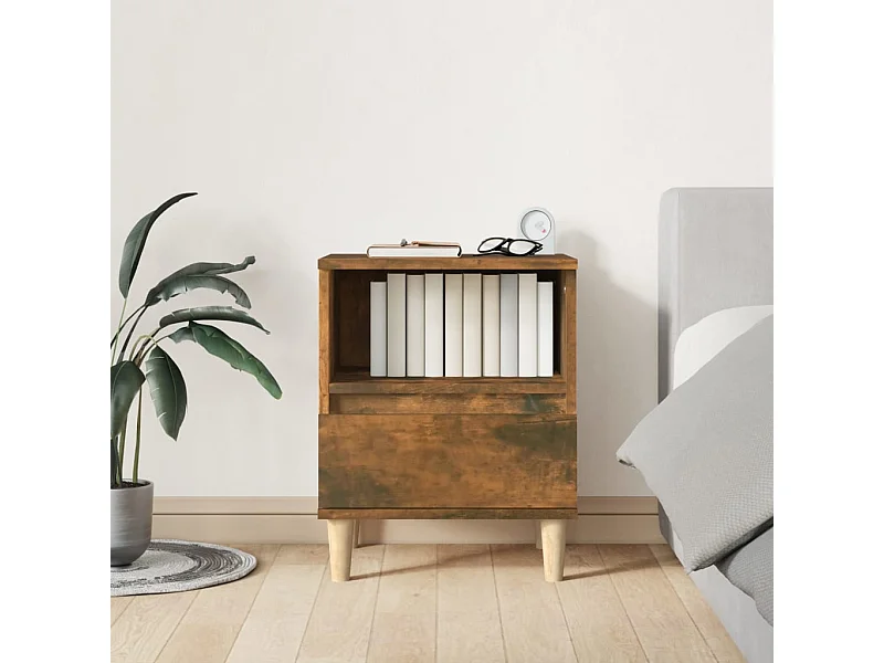 Table de chevet Chêne fumé 40x35x50 cm