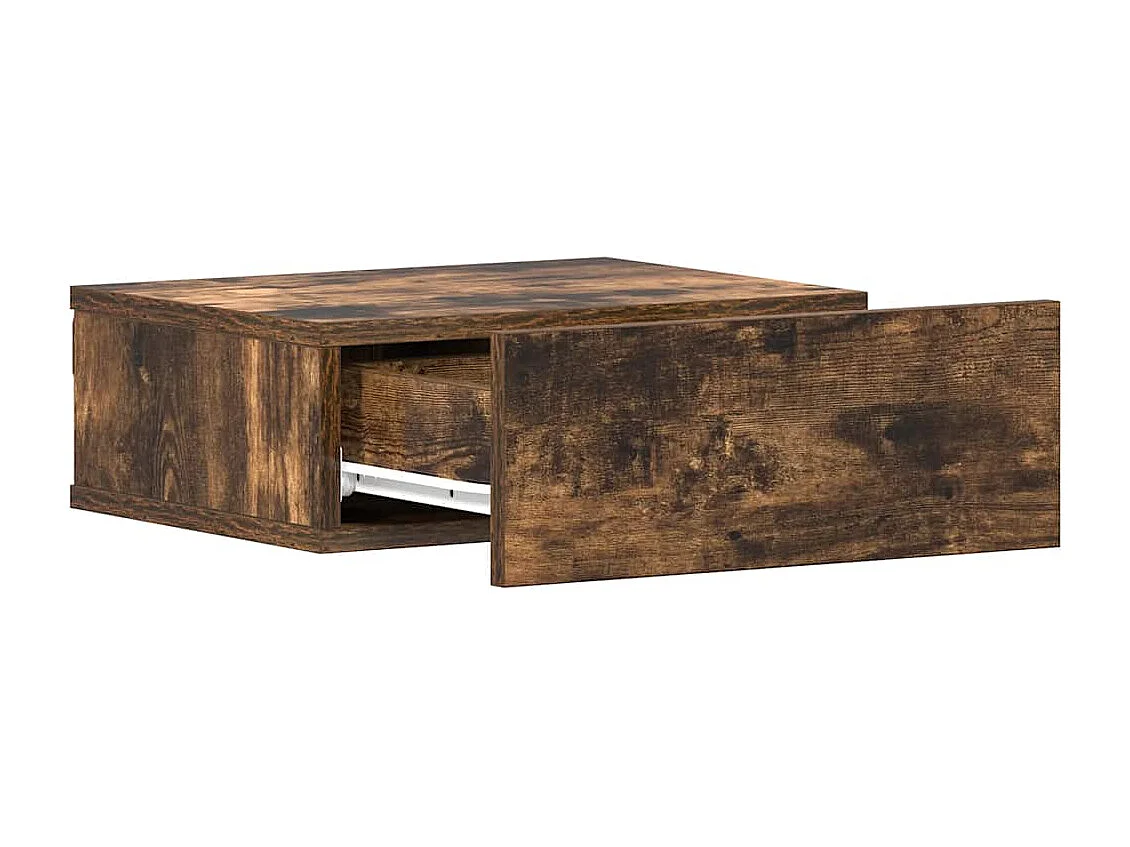 Table de chevet flottante Chêne fumé 40x30x15 cm