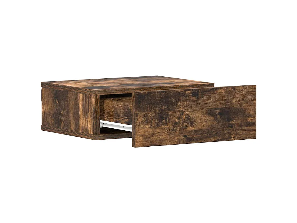 Table de chevet flottante Chêne fumé 40x30x15 cm