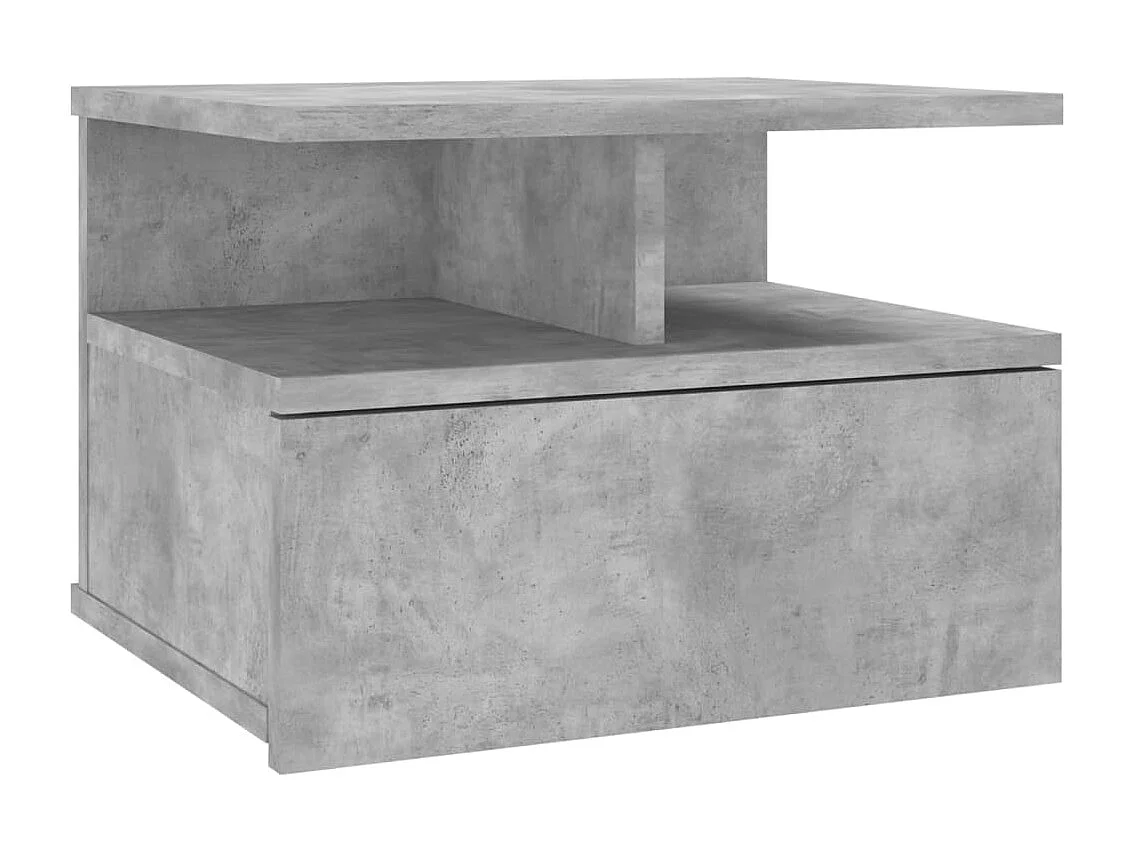 Table de chevet flottante Gris béton Bois d'ingénierie