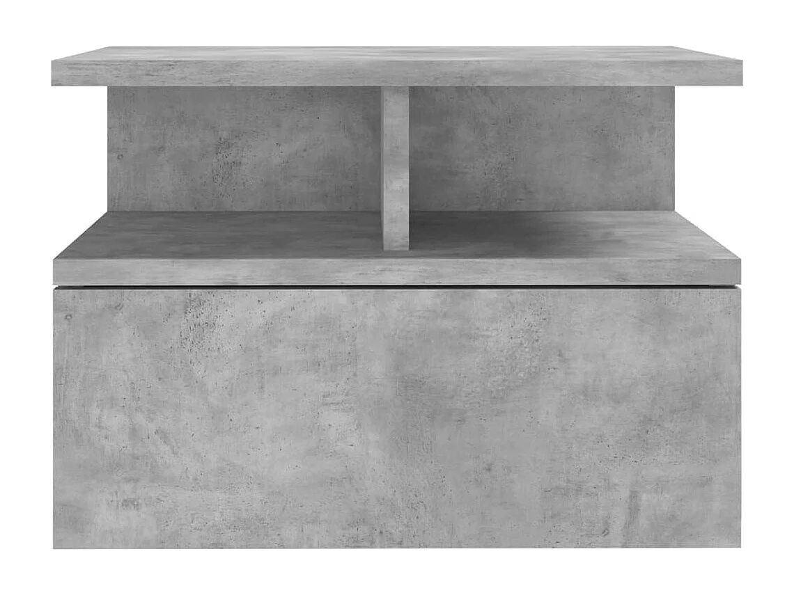 Table de chevet flottante Gris béton Bois d'ingénierie