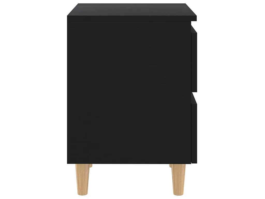 Mesa de cabeceira c/ pernas de pinho maciço 40x35x50 cm preto