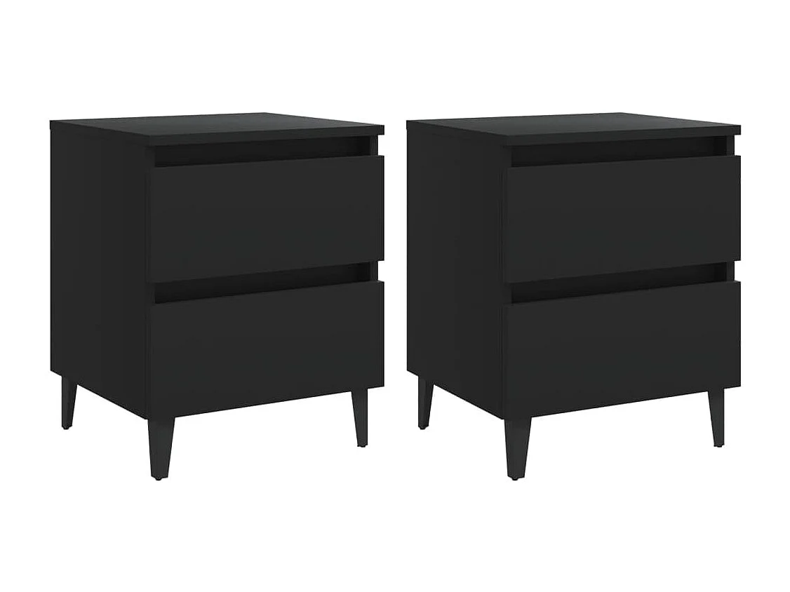 Tables de chevet 2 pcs noir 40x35x50 cm bois d'ingénierie