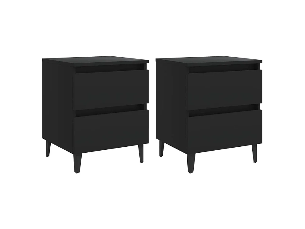 Tables de chevet 2 pcs noir 40x35x50 cm bois d'ingénierie