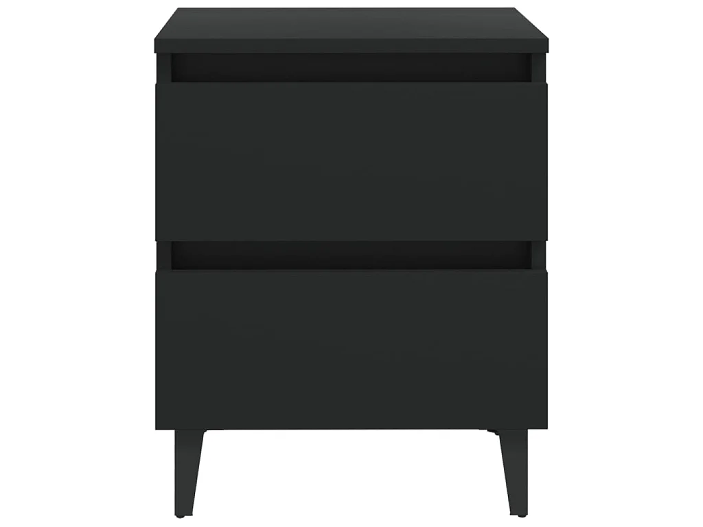 Tables de chevet 2 pcs noir 40x35x50 cm bois d'ingénierie