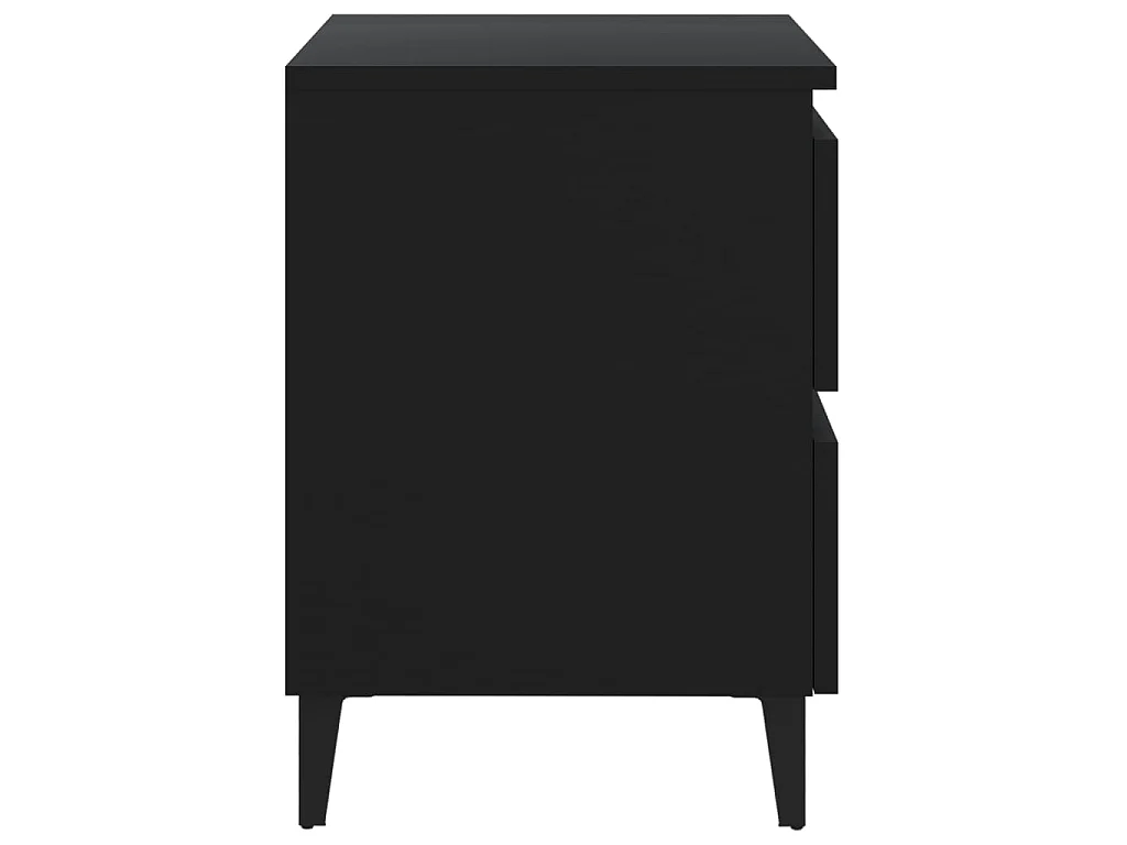 Tables de chevet 2 pcs noir 40x35x50 cm bois d'ingénierie