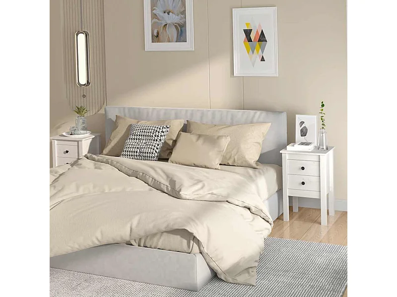 Mesitas de noche 2 uds madera maciza pino blanco 40x35x61,5 cm