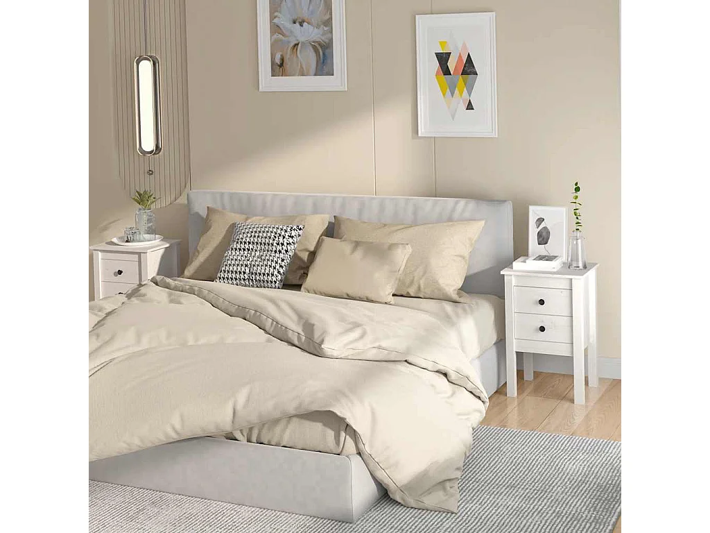 Nachtkastjes 2 st 40x35x61,5 cm massief grenenhout wit