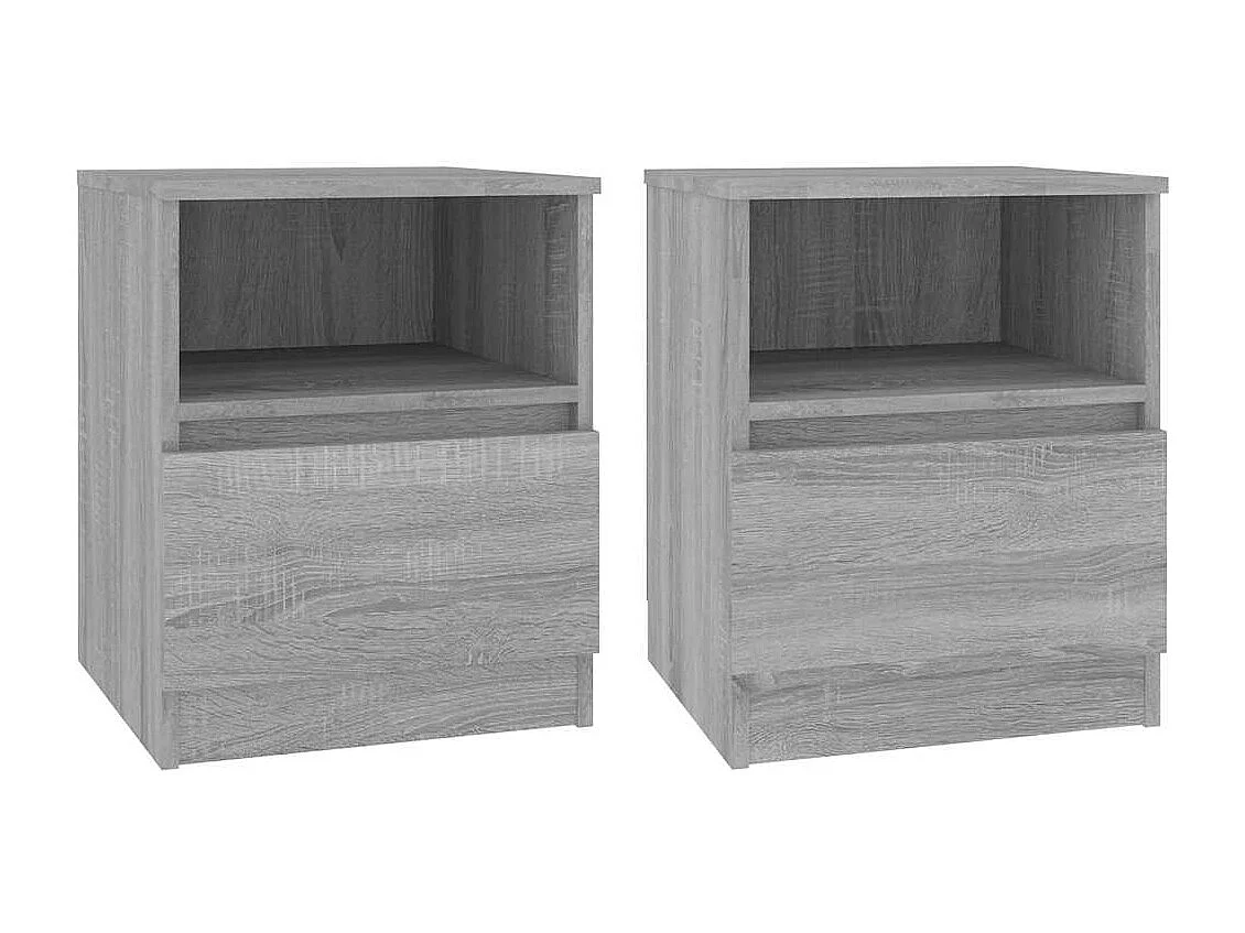Mesa cabeceira 2pcs 40x40x50 cm madeira processada cinza sonoma