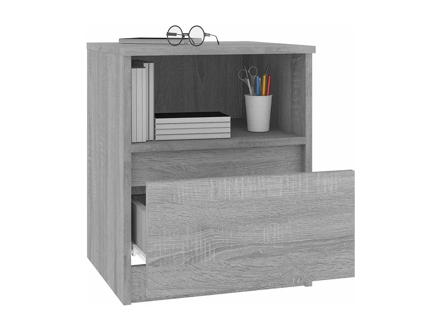 Mesa cabeceira 2pcs 40x40x50 cm madeira processada cinza sonoma