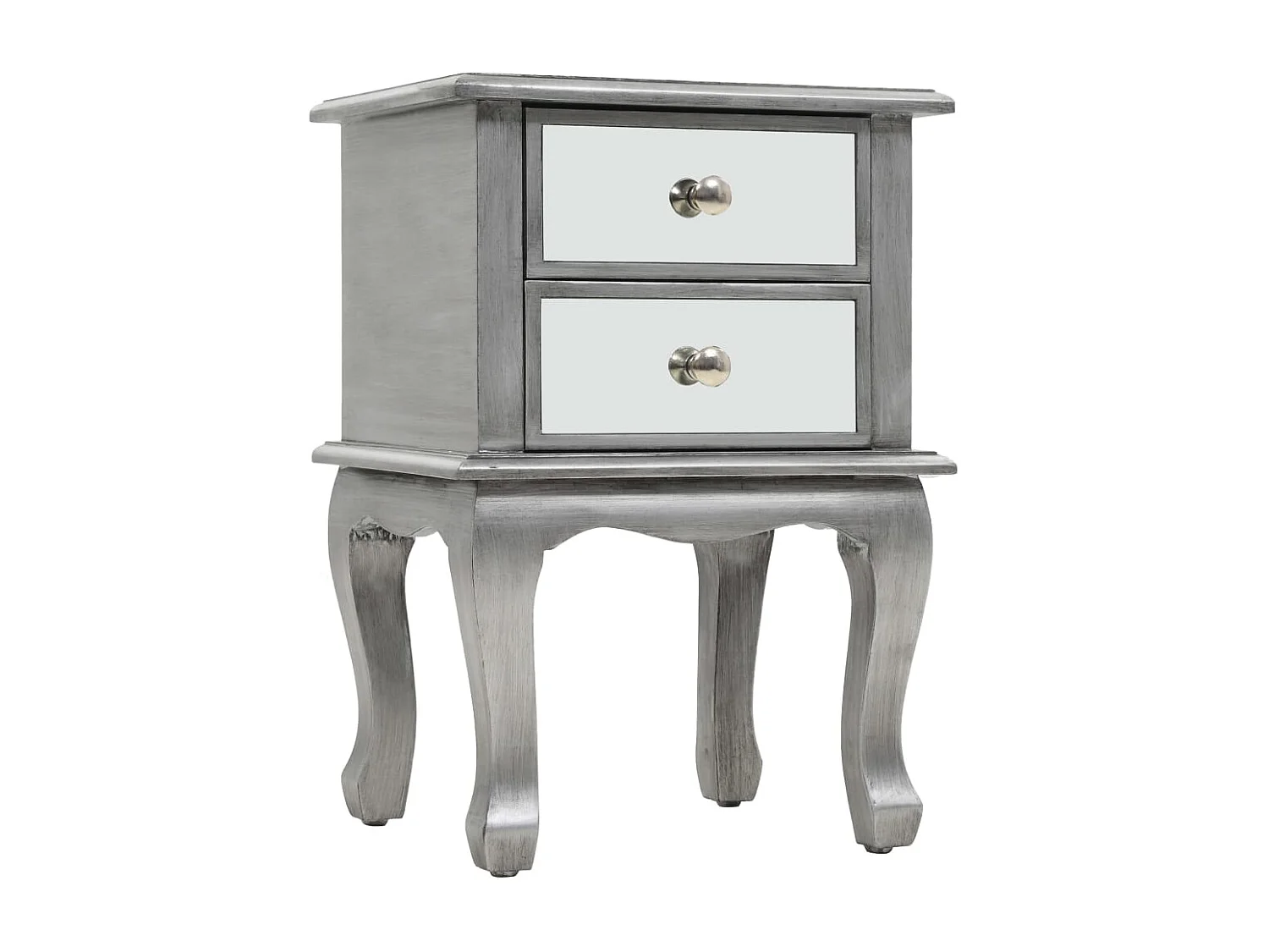 Table de chevet miroir MDF et verre 34,5 x 30 x 50 cm