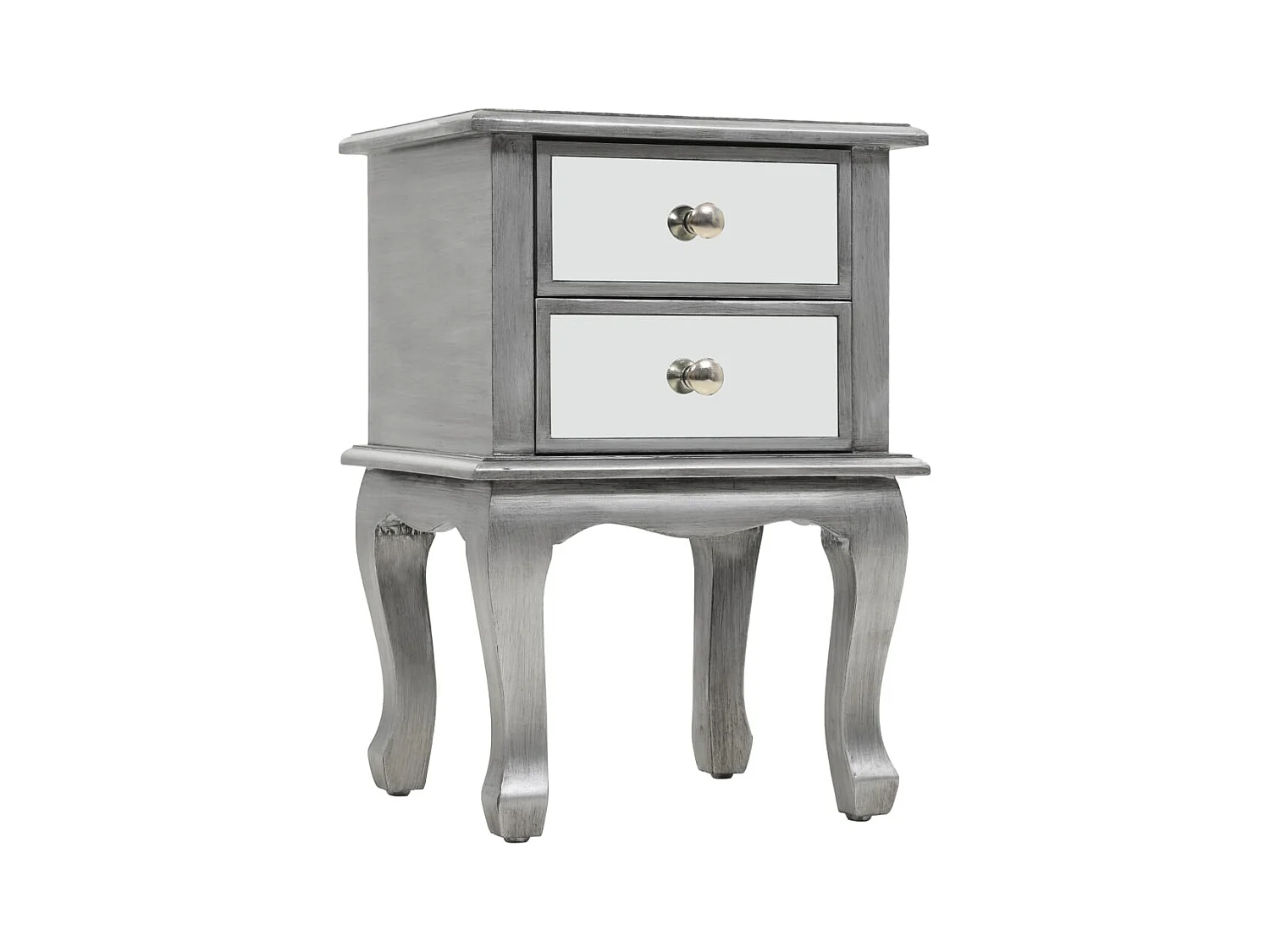 Table de chevet miroir MDF et verre 34,5 x 30 x 50 cm