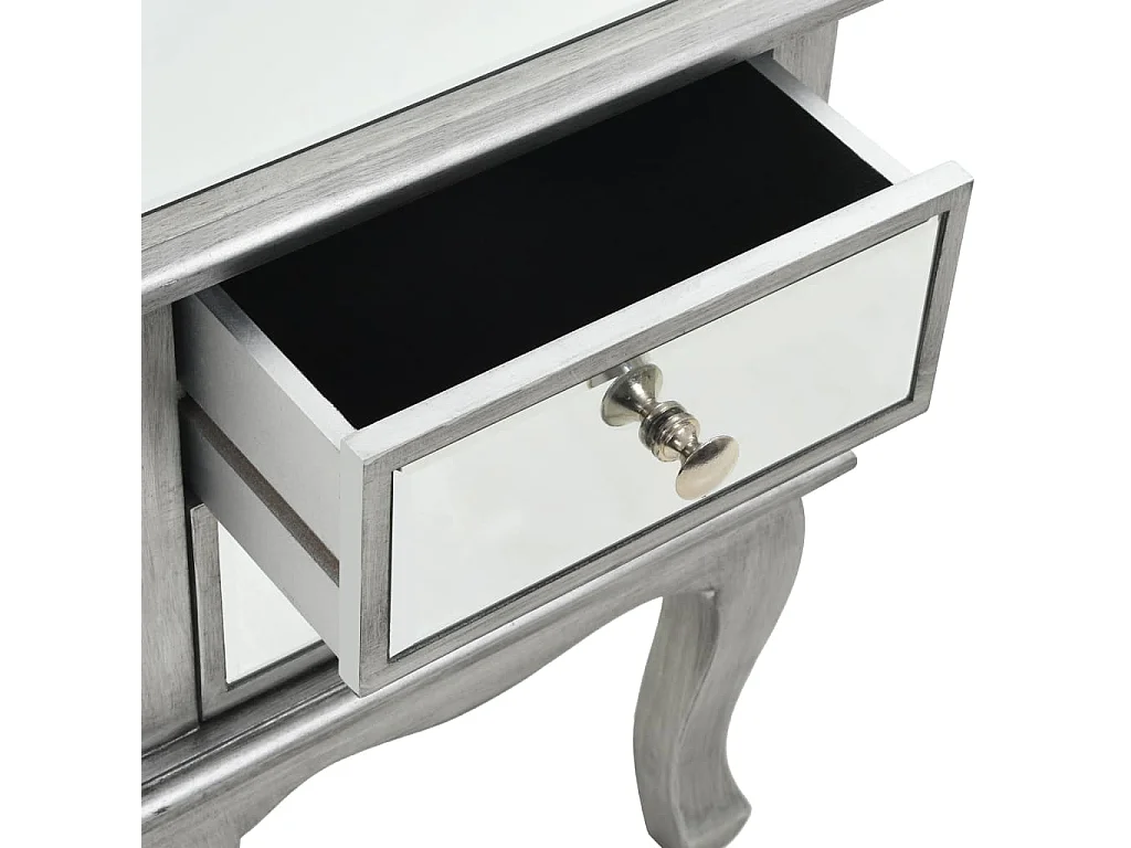 Comodino Specchiato in MDF e Vetro 34,5x30x50 cm