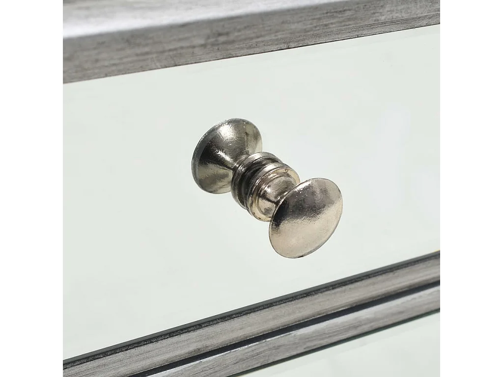 Comodino Specchiato in MDF e Vetro 34,5x30x50 cm