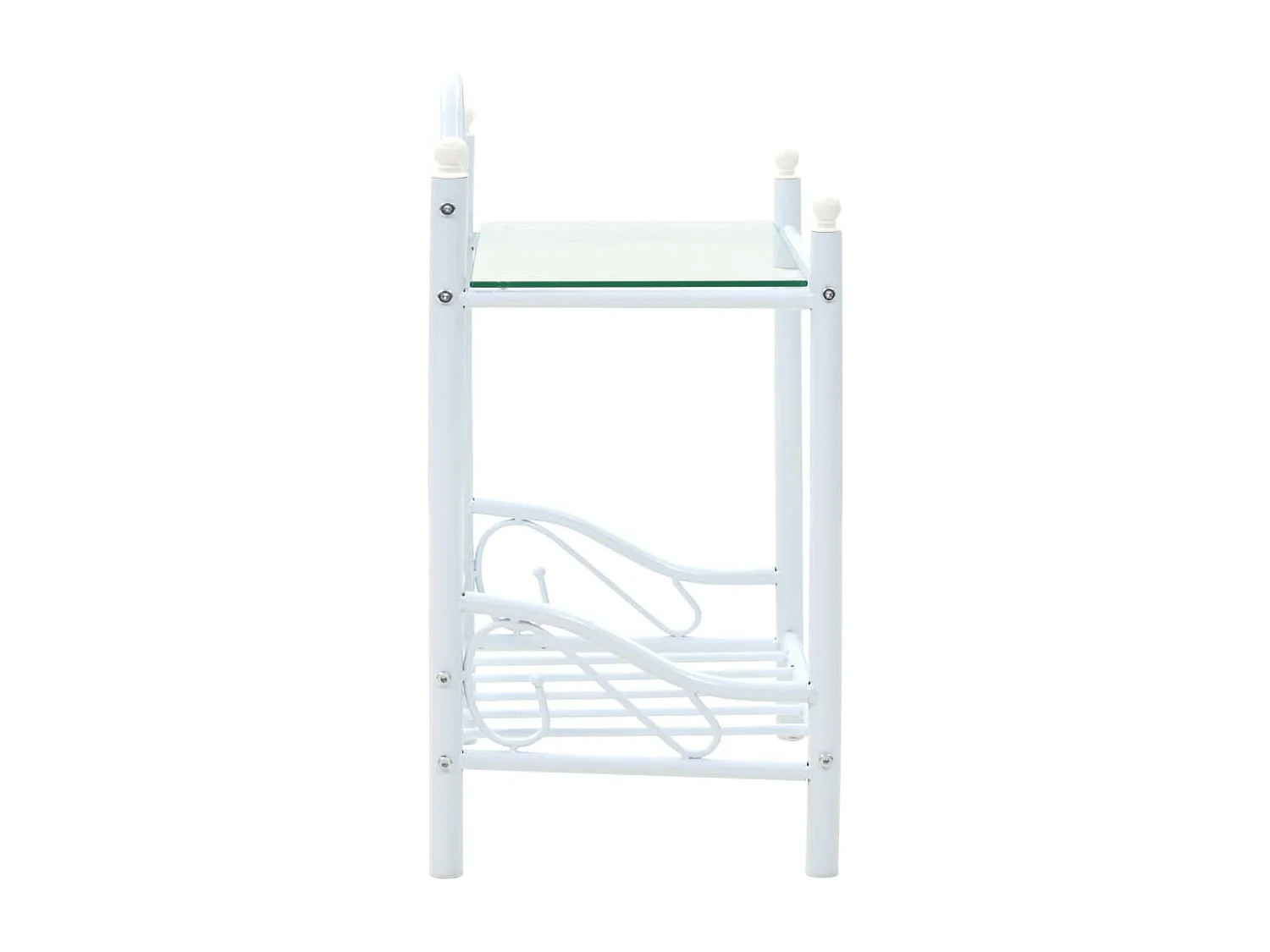 Tables de chevet 2 pcs Acier et verre trempé 45x30,5x60cm Blanc