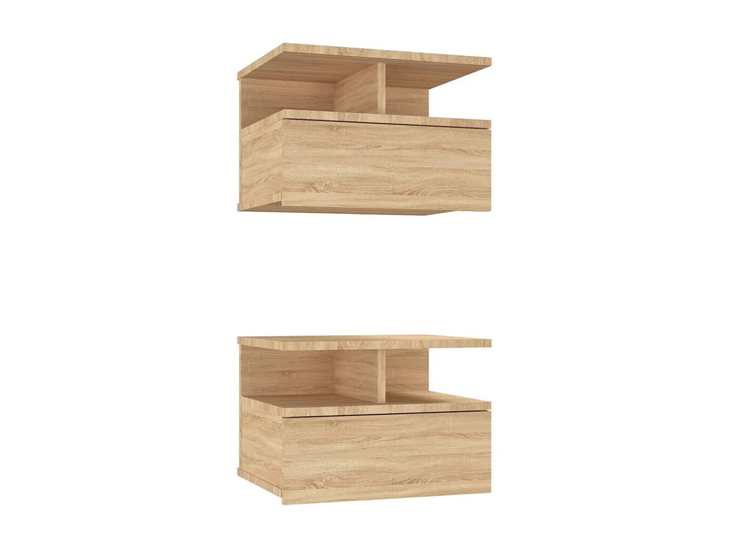 Tables de chevet flottantes 2 pcs Chêne sonoma Bois ingénierie