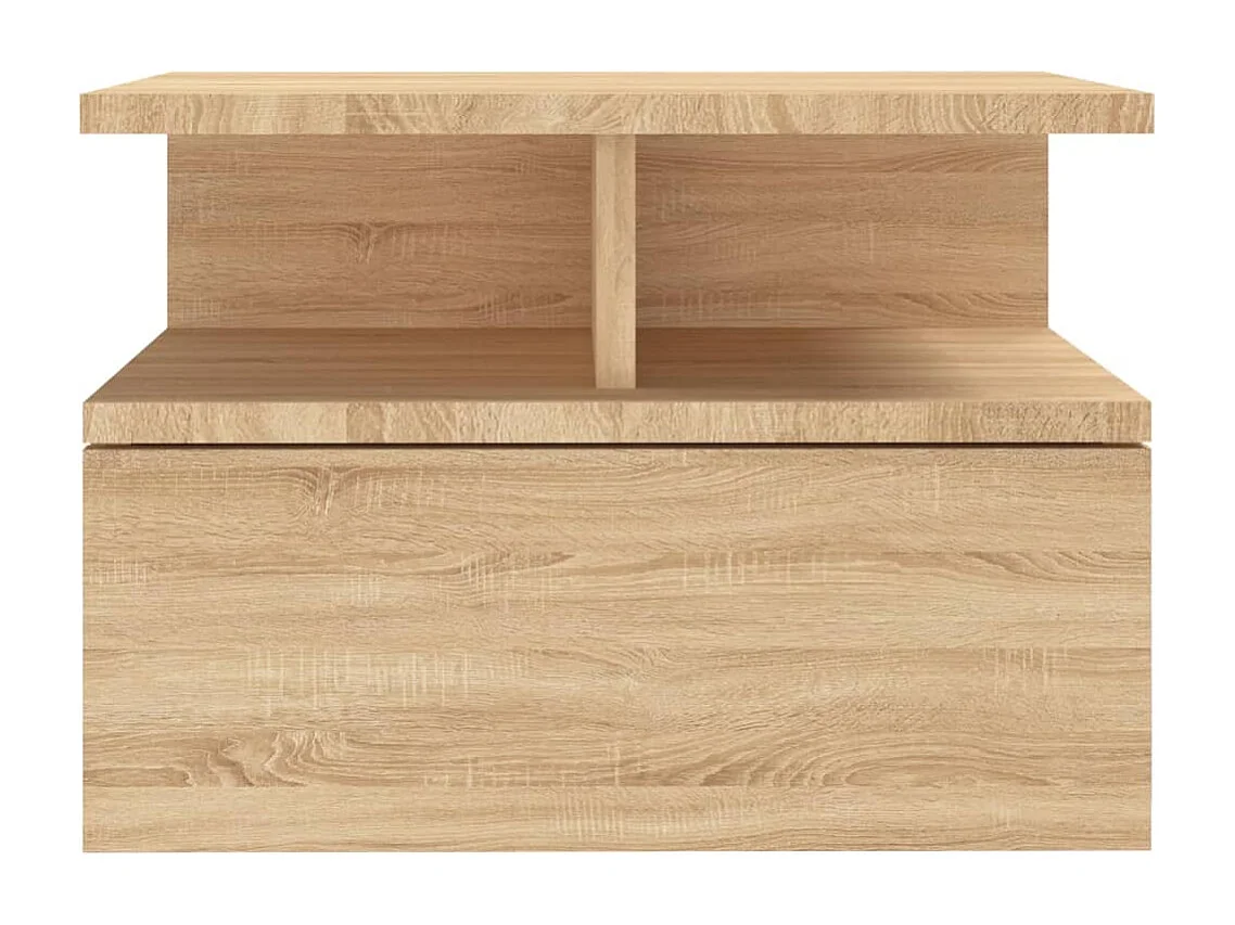 Tables de chevet flottantes 2 pcs Chêne sonoma Bois ingénierie
