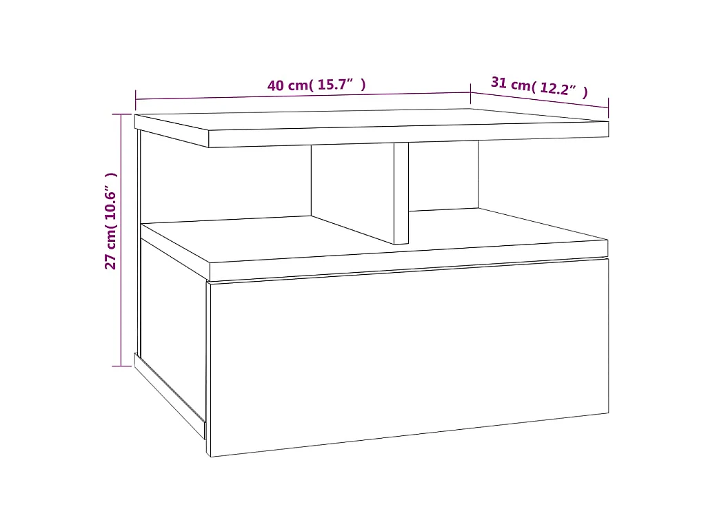 Tables de chevet flottantes 2 pcs Chêne sonoma Bois ingénierie