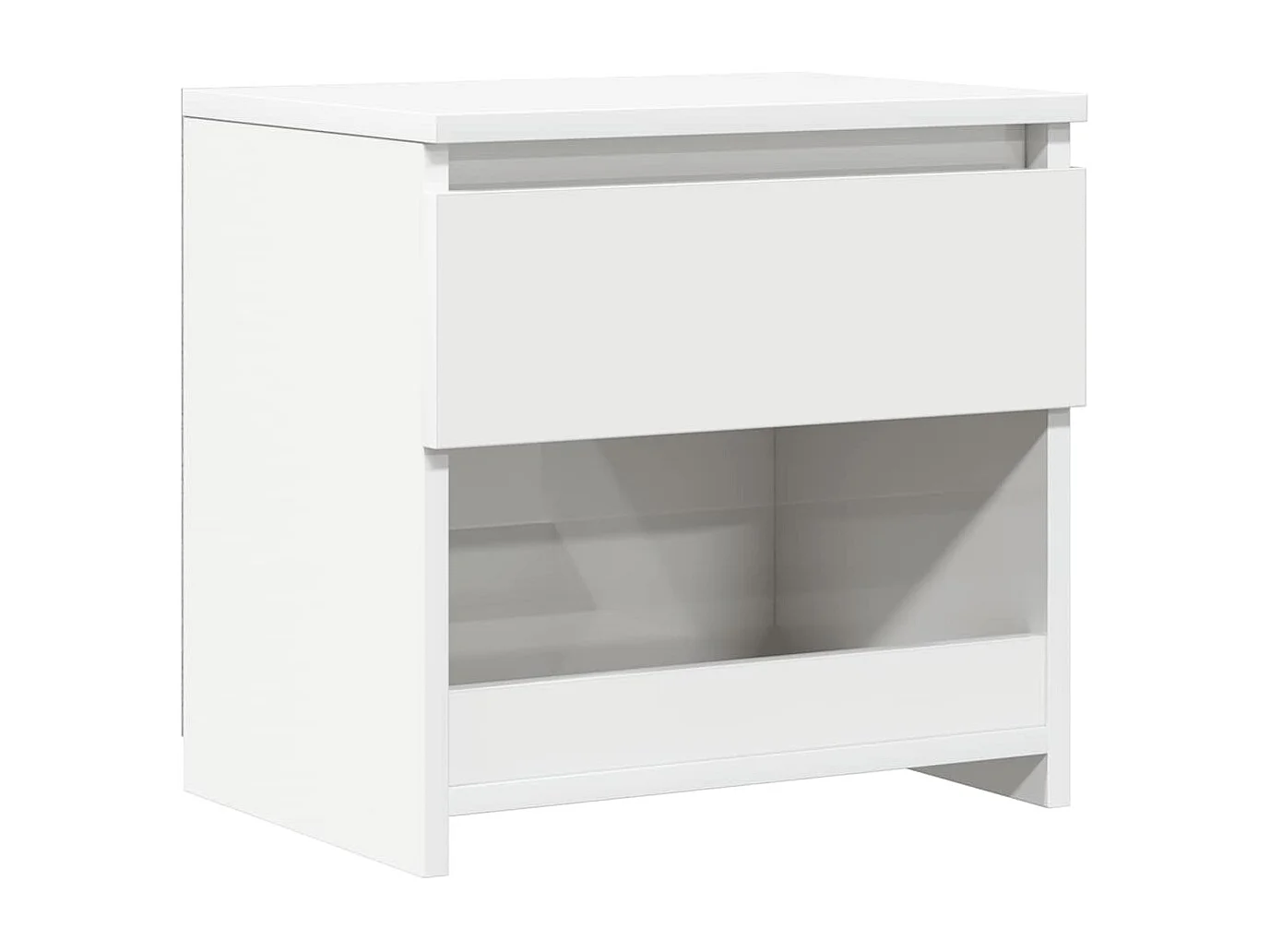 Comodino Bianco Lucido 40x30x39 cm in Legno Multistrato