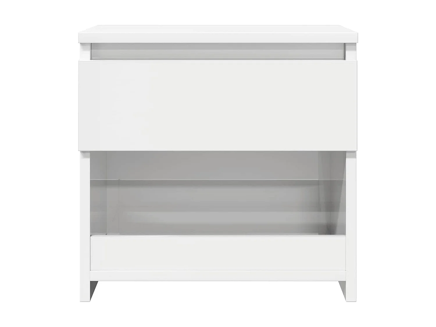 Comodino Bianco Lucido 40x30x39 cm in Legno Multistrato