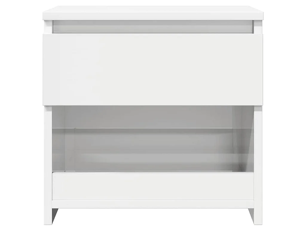 Comodino Bianco Lucido 40x30x39 cm in Legno Multistrato