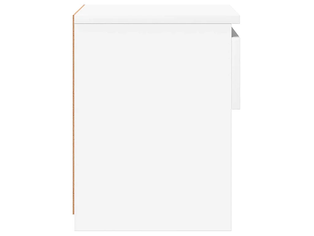 Comodino Bianco Lucido 40x30x39 cm in Legno Multistrato