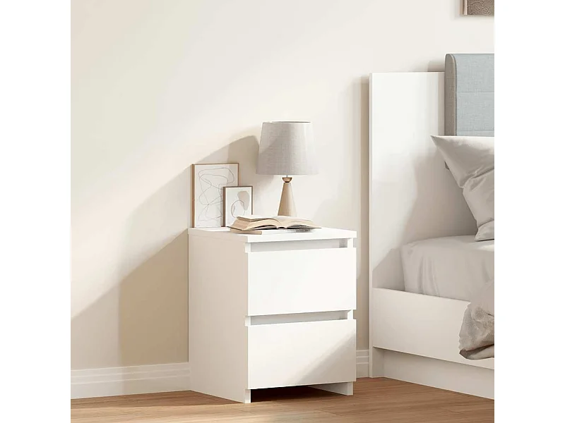 Nachtkastje 30x30x40 cm bewerkt hout wit