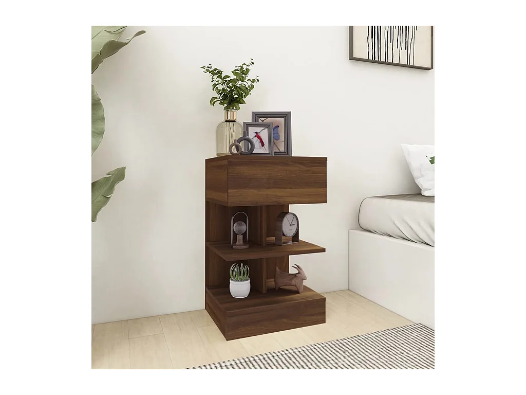 Tables de chevet 2pcs Chêne marron 40x35x65cm Bois d'ingénierie