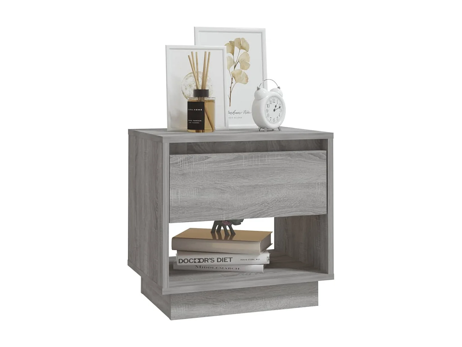 Nachtkastjes 2 st 45x34x44 cm bewerkt hout grijs sonoma eiken