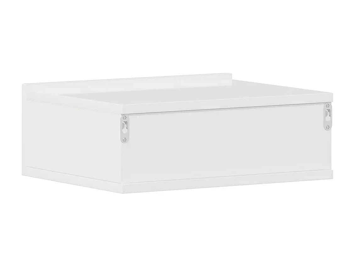 Nachtkastjes 2 st zwevend 40x30x15cm bewerkt hout hoogglans wit