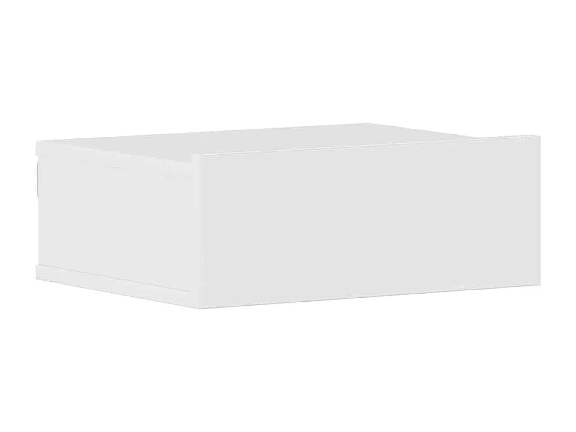 Tables de chevet flottantes 2pcs Blanc brillant Bois ingénierie