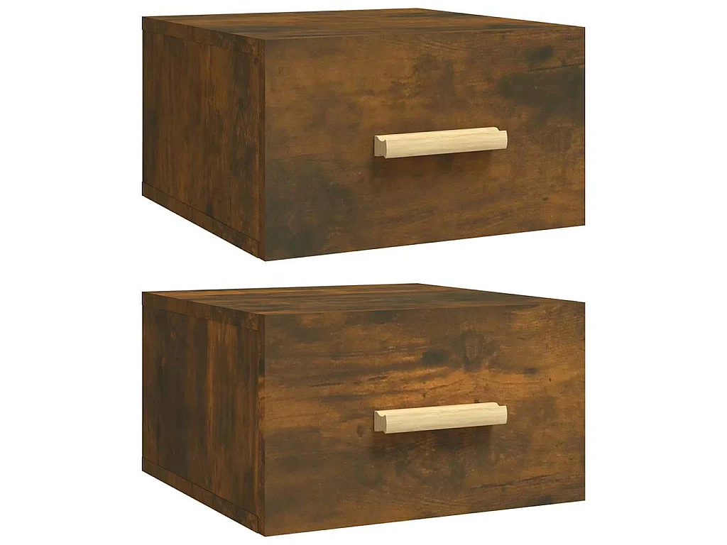 Tables de chevet murales 2 pcs chêne fumé 35x35x20 cm