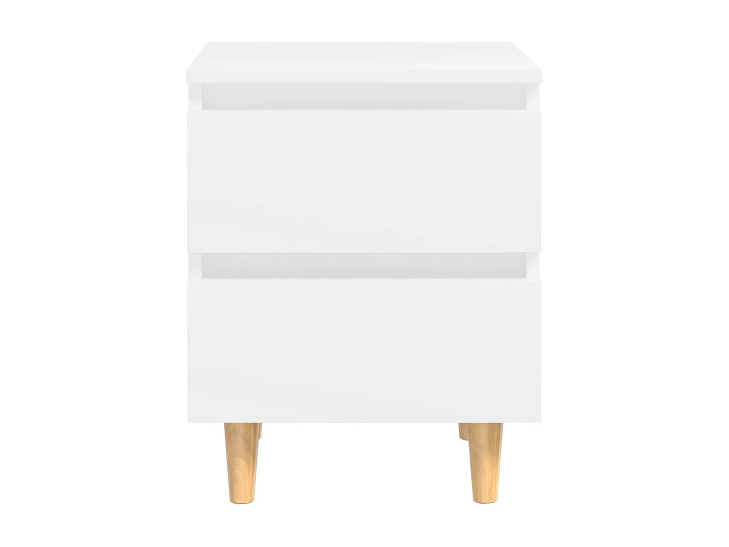Tables de chevet avec pieds en pin 2 pcs Blanc 40x35x50 cm