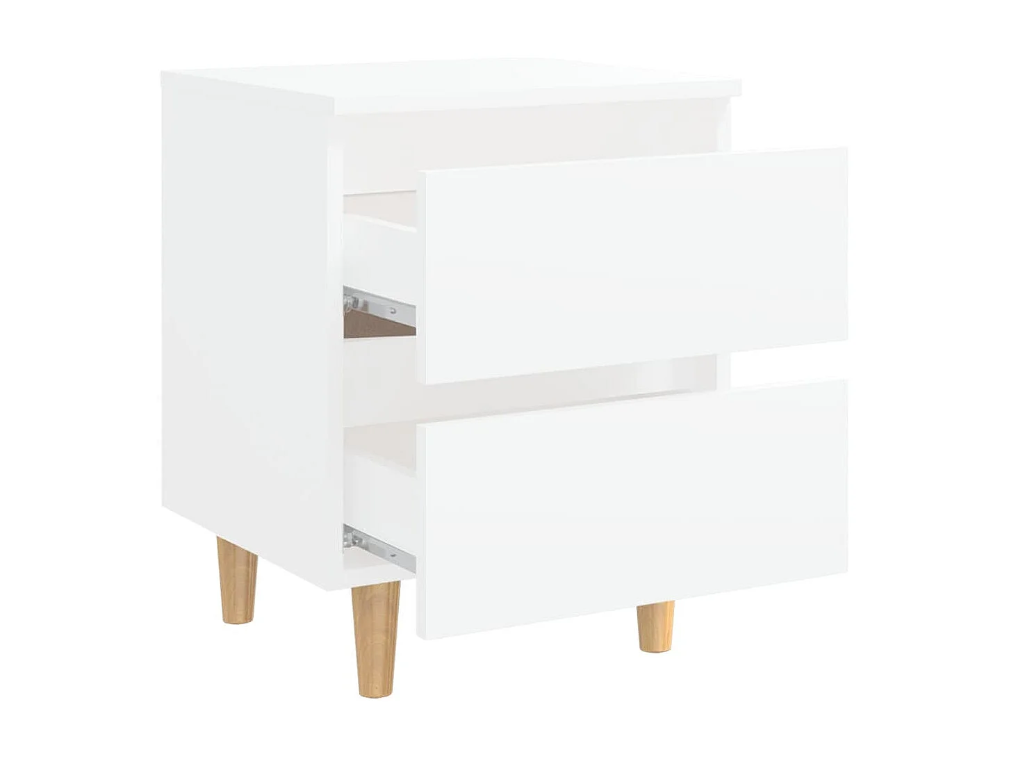 Tables de chevet avec pieds en pin 2 pcs Blanc 40x35x50 cm