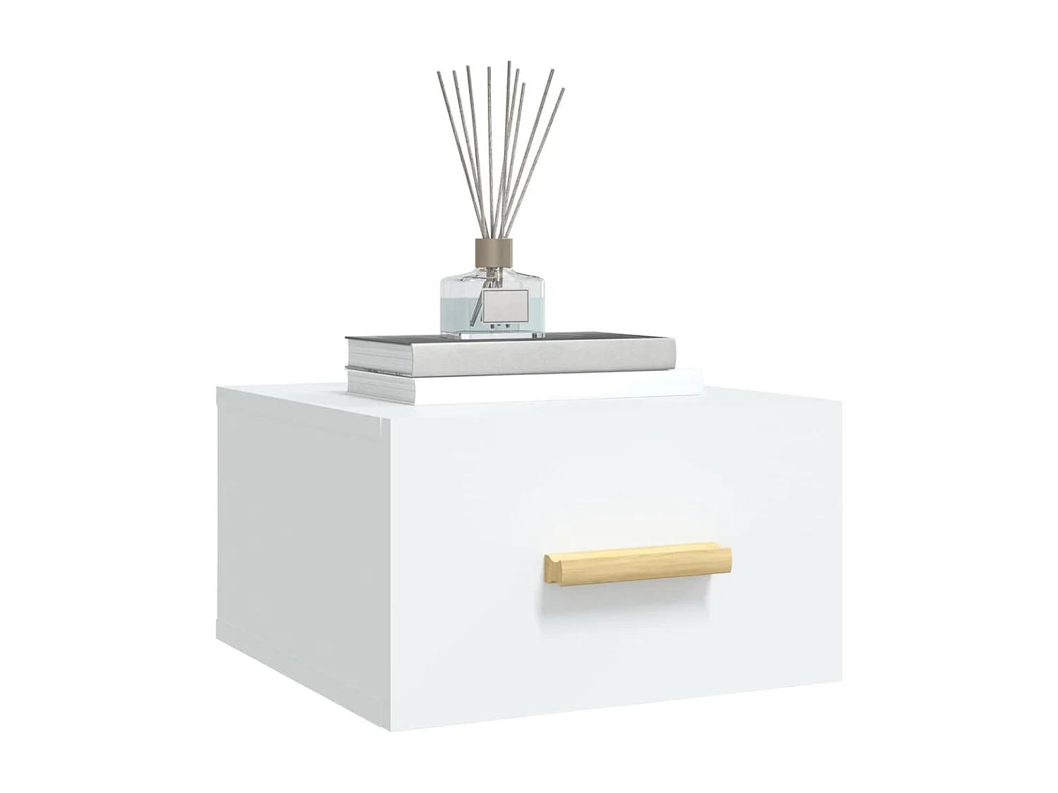 Nachtkastjes 2 st wandgemonteerd 35x35x20 cm wit