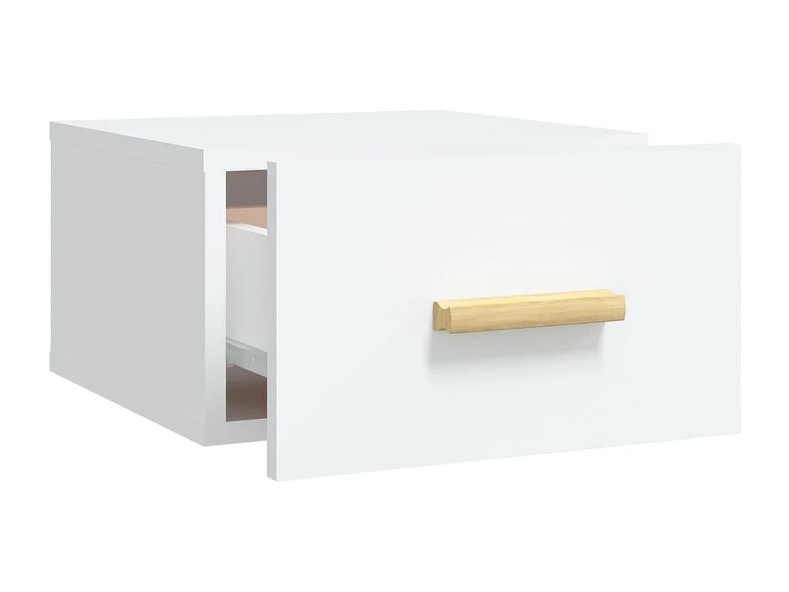 Mesas de cabeceira montagem na parede 2 pcs 35x35x20 cm branco