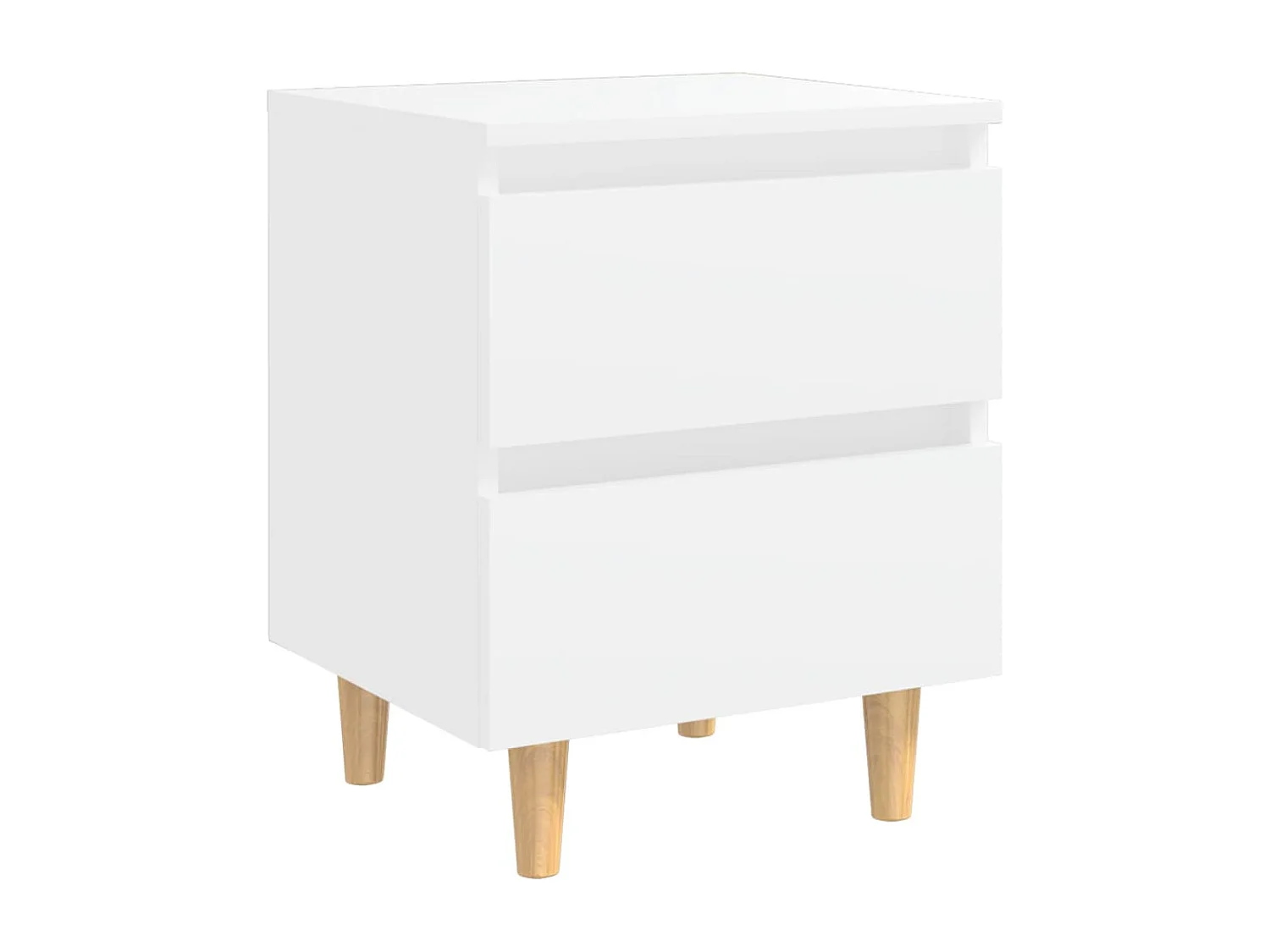 Table de chevet avec pieds en pin Blanc 40x35x50 cm