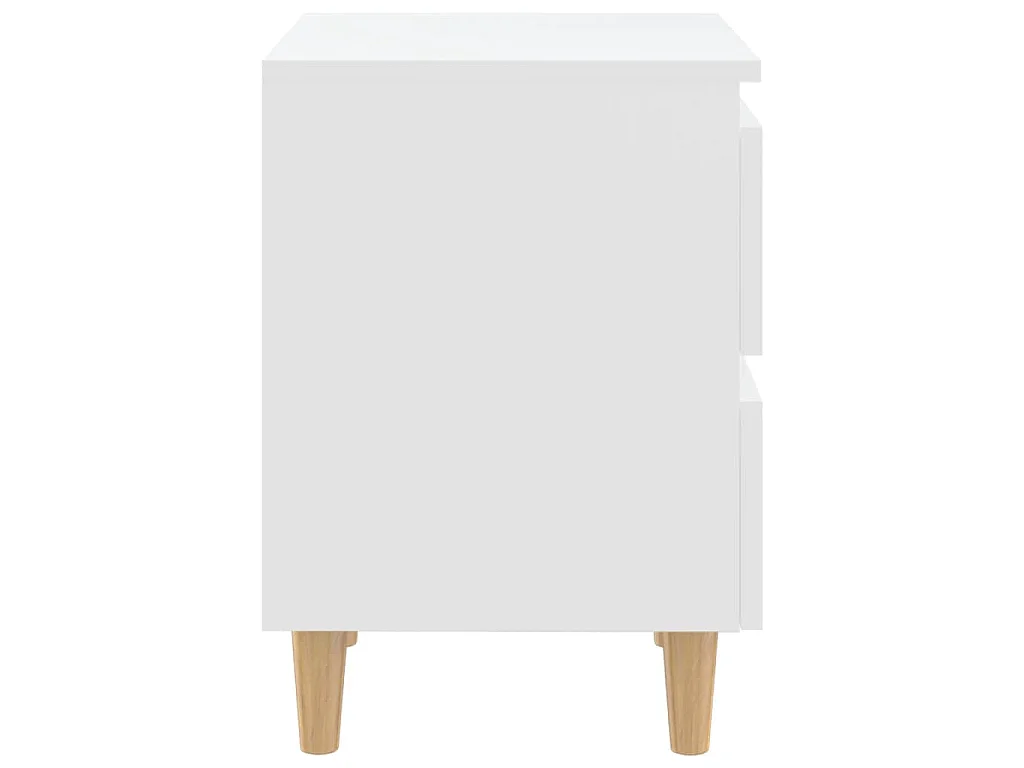 Mesa de cabeceira c/ pernas de pinho maciço 40x35x50 cm branco