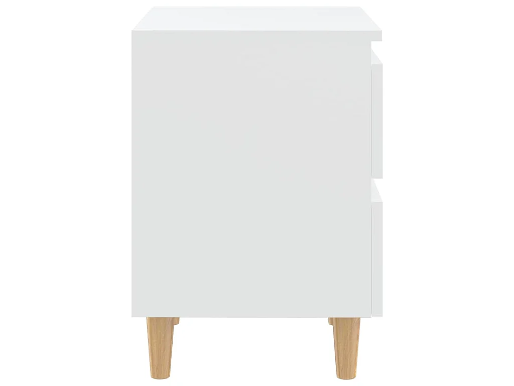 Table de chevet avec pieds en pin Blanc 40x35x50 cm