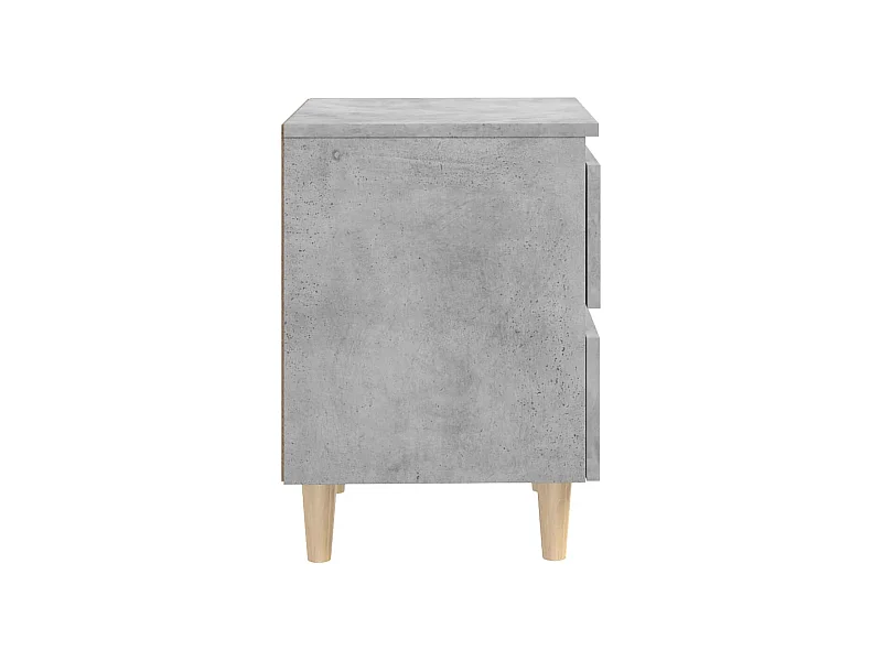 Tables de chevet pieds en pin 2 pcs gris béton 40x35x50 cm