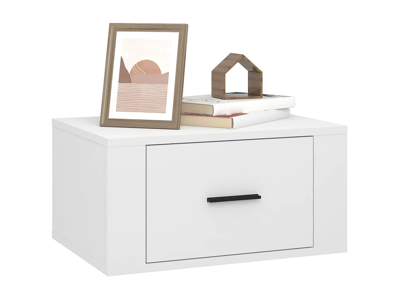 Mesita de noche de pared blanco 50x36x25 cm