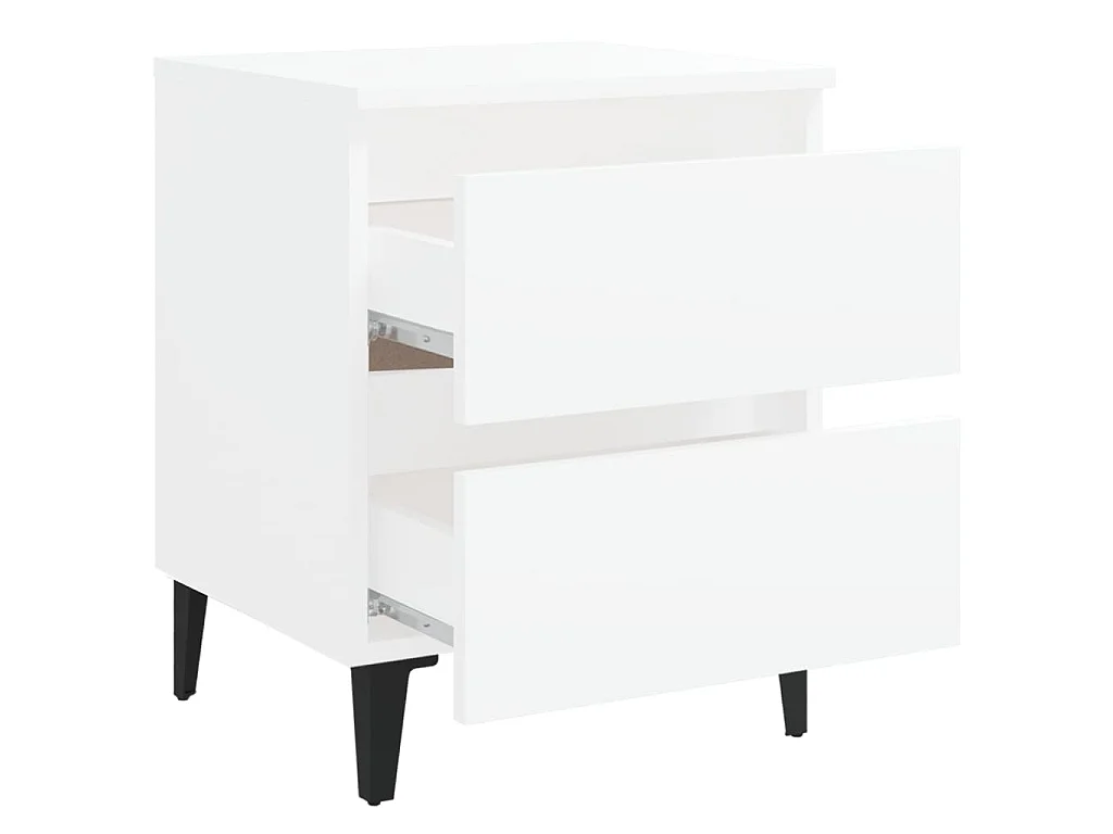 Comodini 2 pz Bianco 40x35x50 cm in Legno Multistrato